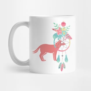 Dream catcher wolf Mug